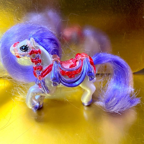 CARROUSEL LITTLE BEAUTIES VTG 1989 MINIATURE HORSE FIGURES W/LONG BRUSHABLE HAIR - Picture 2 of 10